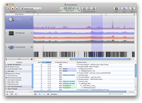 Instruments Mac OS X Leopard