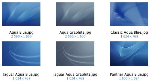 Mac OS X Aqua Wallpapers Preview