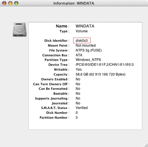 Disk Utility info