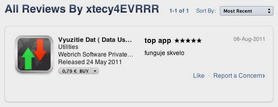 App Store falošné hodnotenia