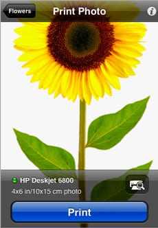 HP iPhone tlač obrázkov screenshot