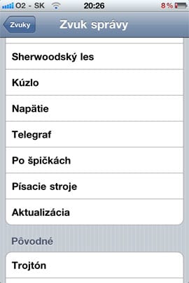 Zvonenia pre SMS v iOS 4.2