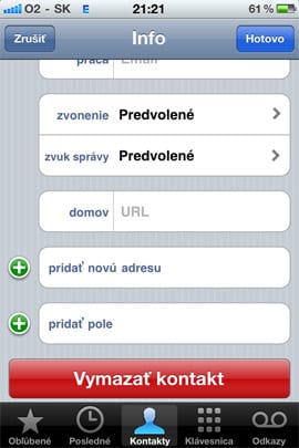 Zvonenia pre SMS v iOS 4.2