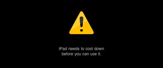 warning iPadu na prehrievanie