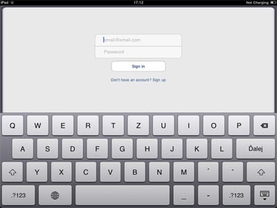 iPad klávesnica
