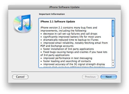 iPhone 2.1 stiahnutie