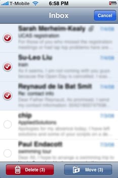 iPhone hromadné mazanie mailov