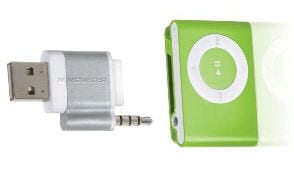 Mini USB konektor iSlimCharger pre iPod shuffle.