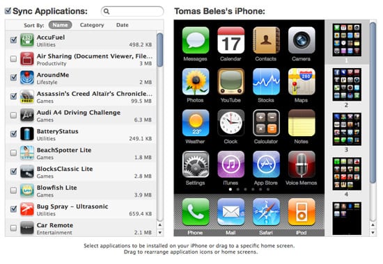 iPhone iTunes 9