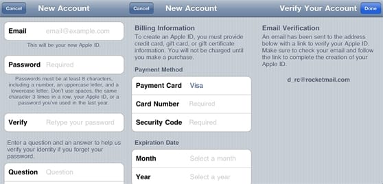 Vytvorenie nového Apple ID – fakturačné údaje
