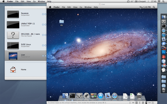 Lion pod VMWare Fusion