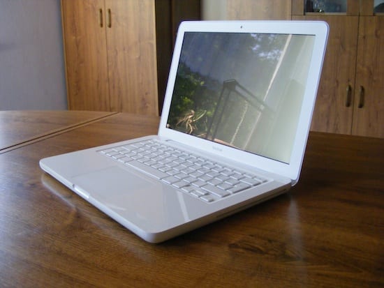 MacBook display black to white