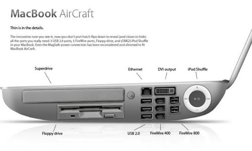 MacBook AirCraft porty z boku