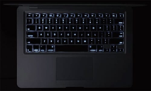 MacBook Air keyboard backlit