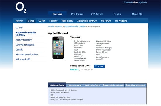O2 sk ponúka nový iPhone 4