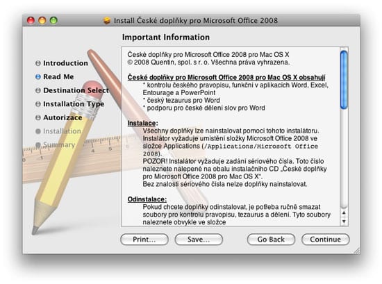 Office 2008 Quentin ceske doplnky, cestina
