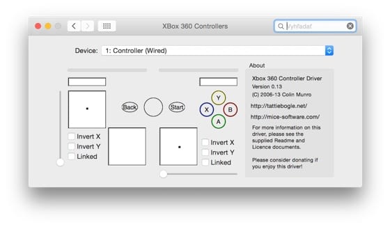 Gamepad pre OS X