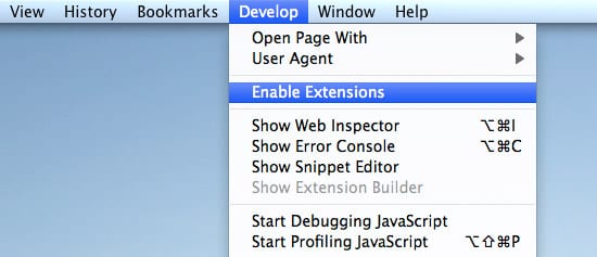 Safari Extensions – rozšírenia