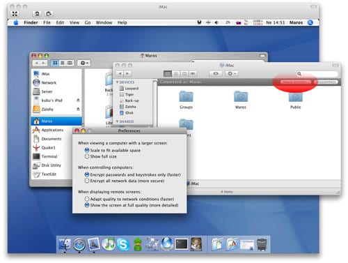 Mac OS X Leopard screen sharing