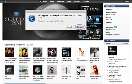 Aktivácia Apple ID na iTunes Store cez iTunes