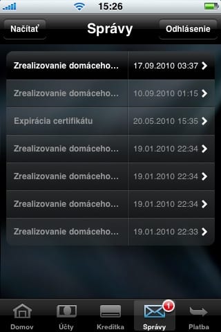 Tatra banka iPhone aplikacia internet banking