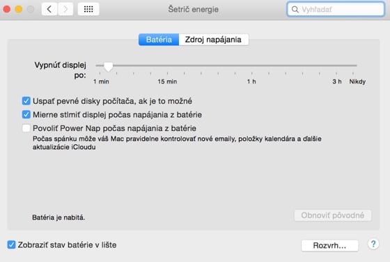 Ako ušetriť energiu na MacBooku