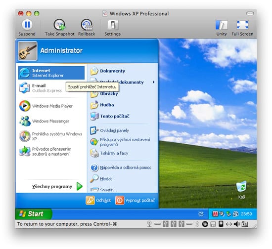 Windows XP Start VMWare