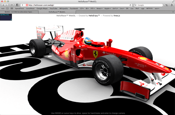 ukážka WebGL Hello Racer