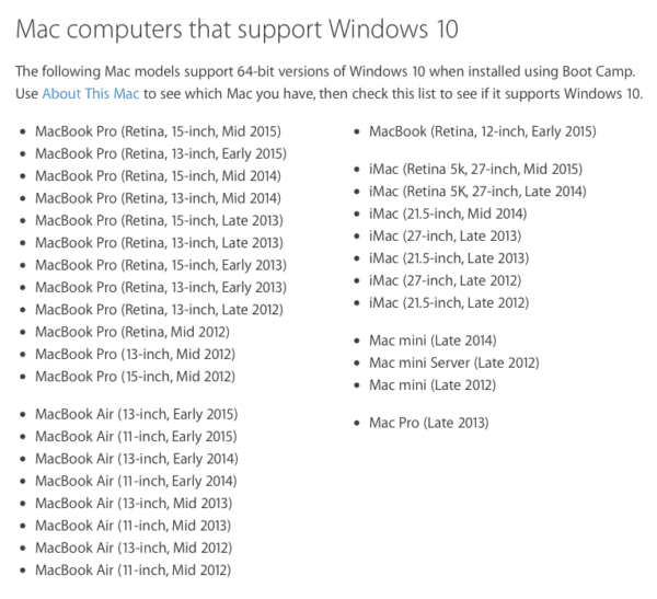 Windows 10 Boot Camp 6 Support