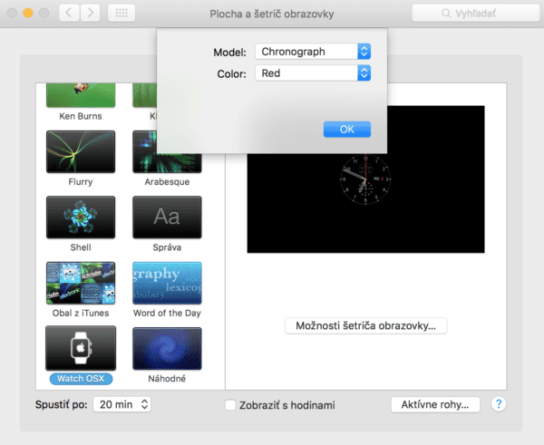 šetrič v štýle apple watch-možnosti