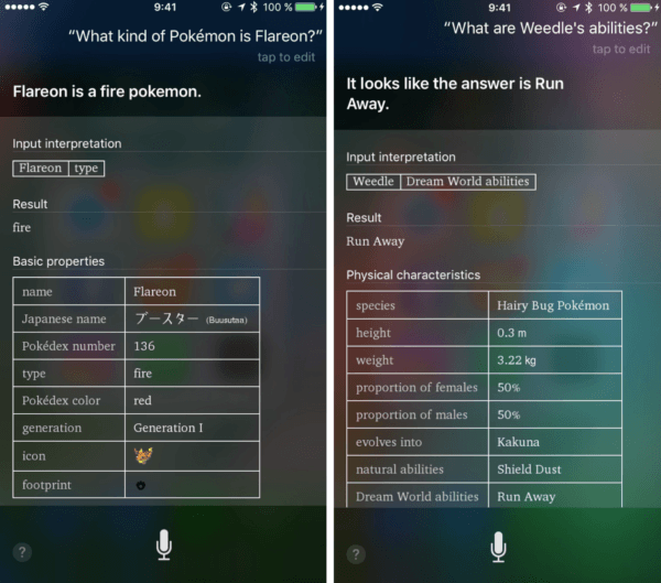 Siri about Pokémons