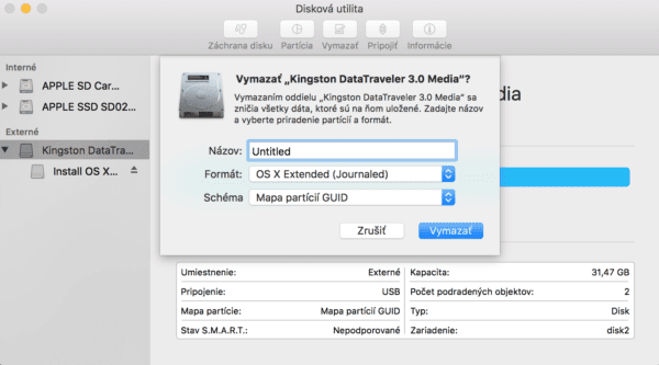 macos sierra usb format