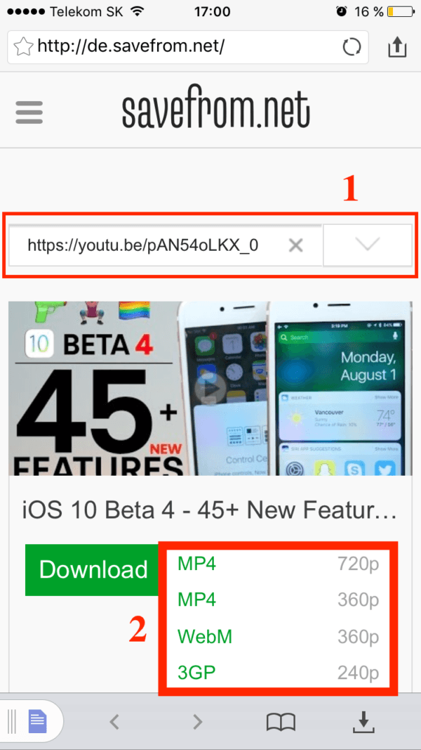 youtube stahovanie ios4