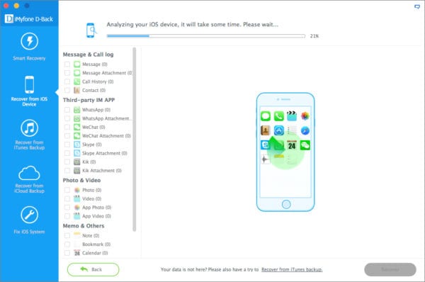 iMyfone D-Back iPhone Data Recovery