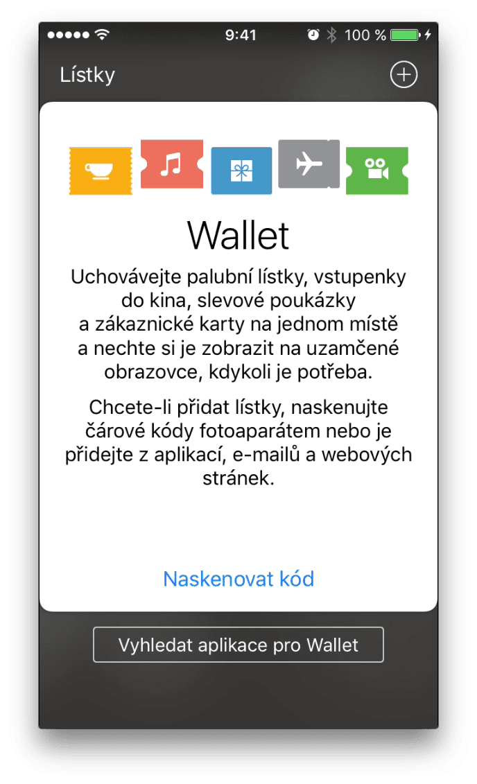 Jak přidat vstupenku do Wallet?