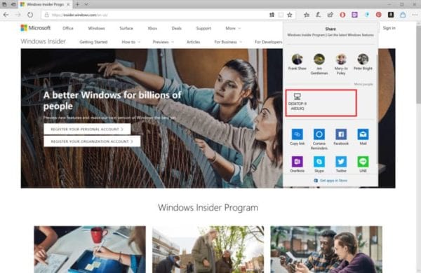 Windows 10 Near Share AirDrop