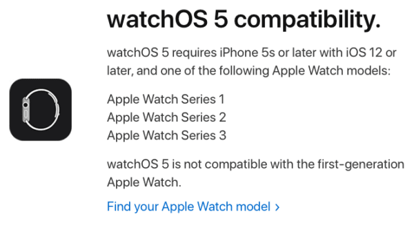 watchOS 5 Compatibility