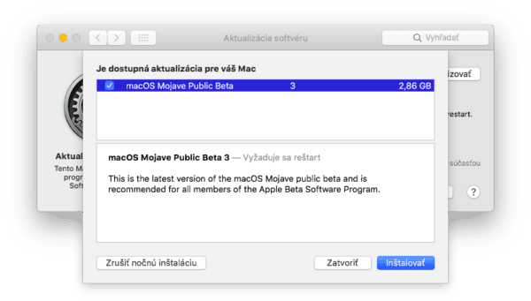 macOS Mojave Public Beta 3