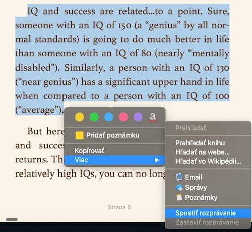 Apple Books prehravanie knihy text-to-speech