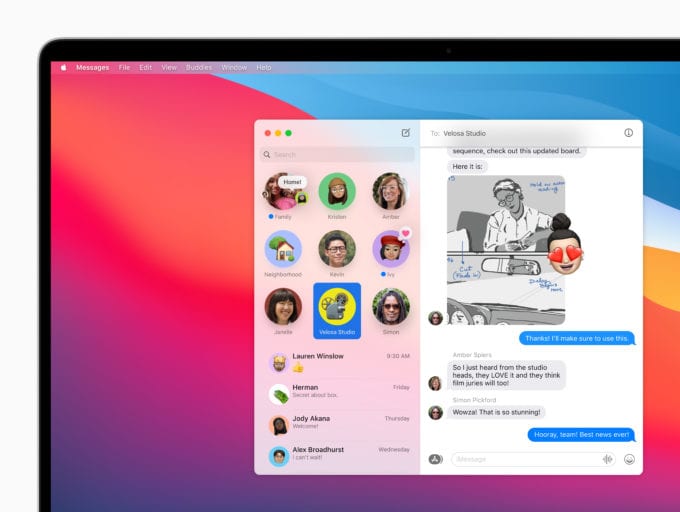 macOS Big Sur Pinned Conversations