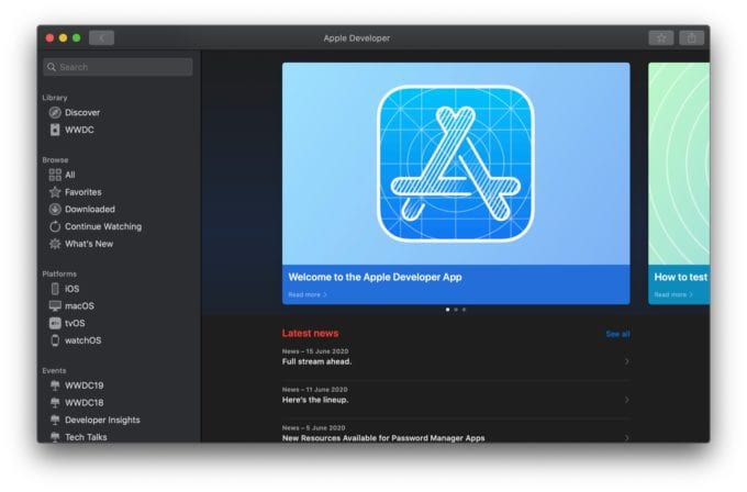 macOS Apple Developer App