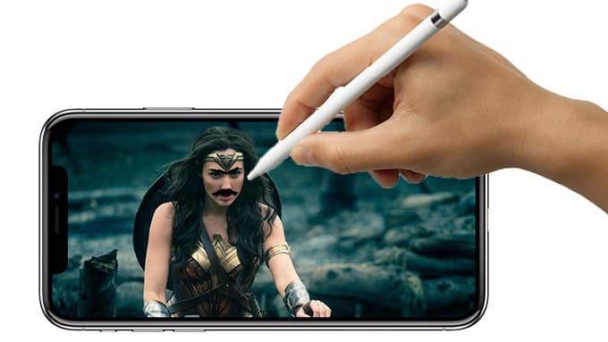 Budúci rok prejdú všetky iPhony na Face ID, v roku 2019 by mohla prísť podpora pre Apple Pencil apple pencil iphone x wonder woman - Budúci rok prejdú všetky iPhony na Face ID, v roku 2019 by mohla prísť podpora pre Apple Pencil
