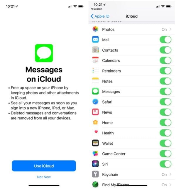 Messages v iCloude Messages v iCloude