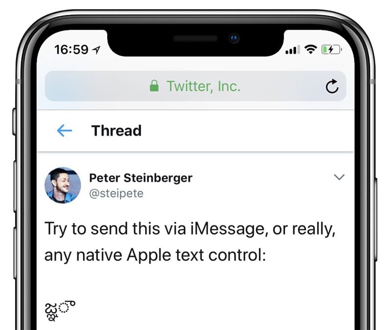 Apple vydal iOS 11.2.6 a macOS 10.13.3, opravujú chybu s indickými znakmi v Správach telugu bug 800x673 - Apple vydal iOS 11.2.6 a macOS 10.13.3, opravujú chybu s indickými znakmi v Správach