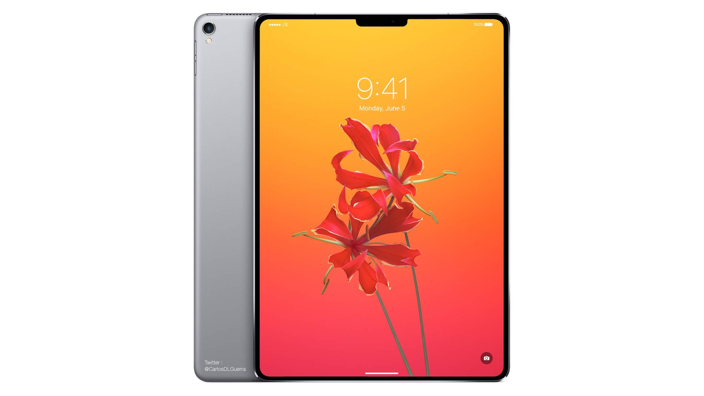 11-palcový iPad Pro s Face ID možno už na WWDC, iPhony až neskôr ipad pro face id notch concept - 11-palcový iPad Pro s Face ID možno už na WWDC, iPhony až neskôr
