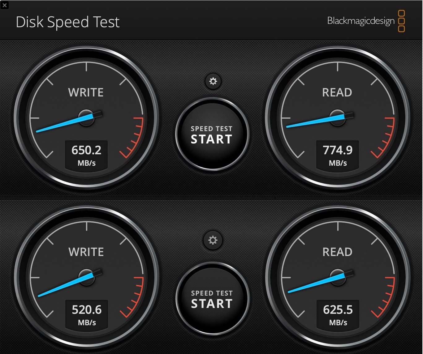 Recenzia Transcend JetDrive 855: jednoduchý upgrade SSD v Macu DiskSpeedTest Transcend External 1 - Recenzia Transcend JetDrive 855: jednoduchý upgrade SSD v Macu
